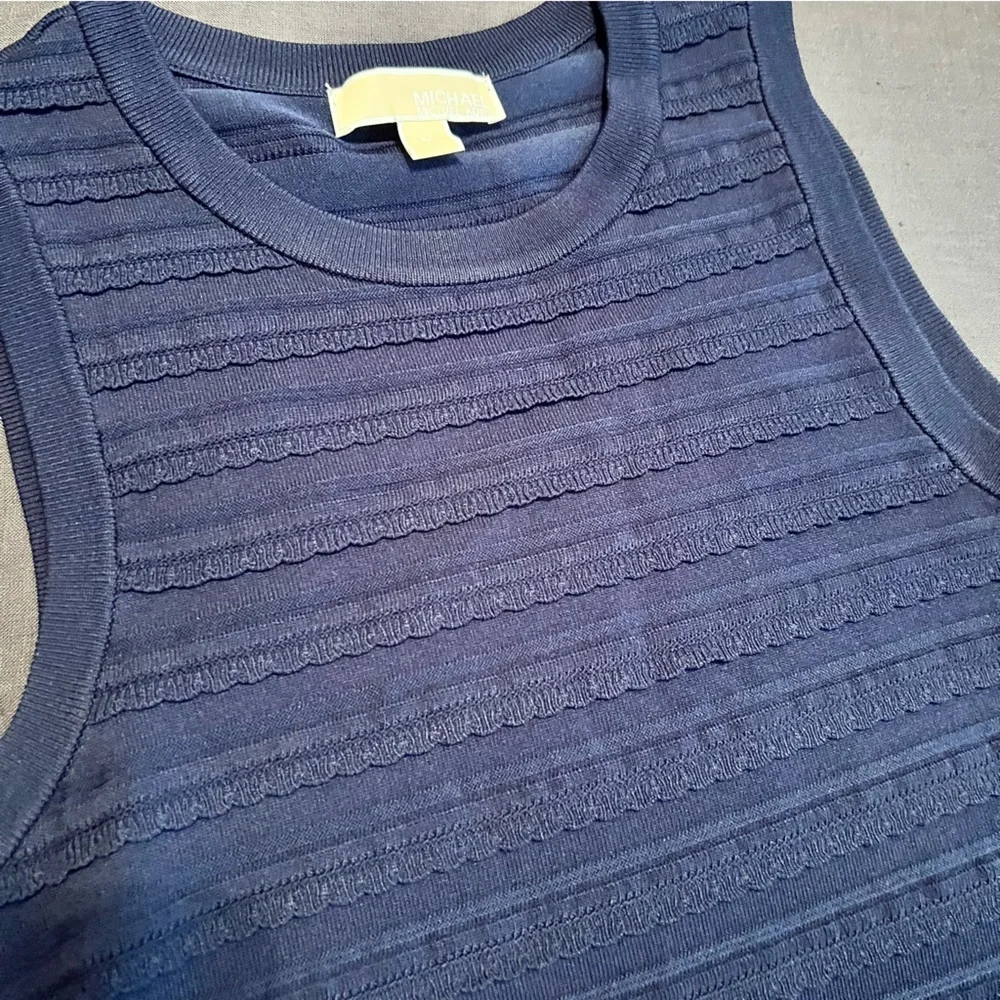 Michael Kors Navy Ruffled Tube Dress Size Medium